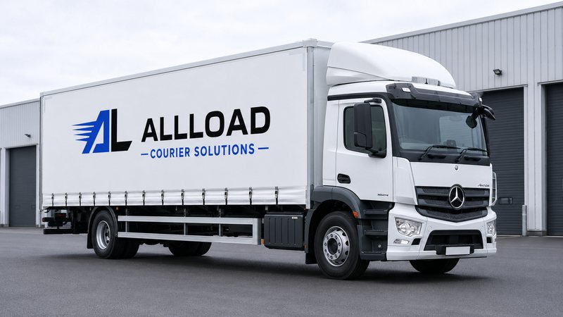 An ALLLOAD-liveried 18 tonne curtainsided rigid lorry