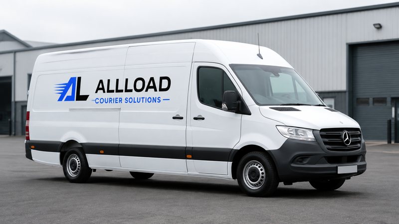An ALLLOAD-liveried Mercedes Sprinter long wheelbase van