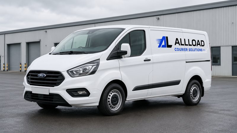 An ALLLOAD-liveried Ford Transit Custom short wheelbase panel van